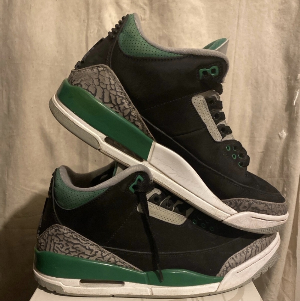 Jordan 3 Pine Green Men’s Sneakers - Black, Green & Gray